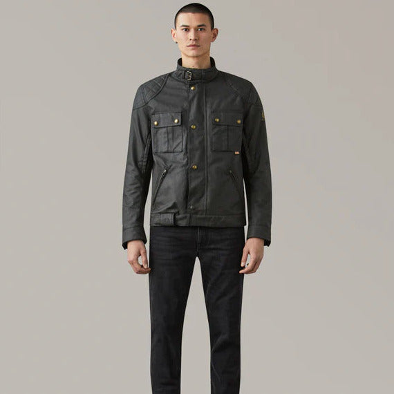 Belstaff Brooklands Waxed Cotton Jacket Black (Image 5) - ThrottleChimp