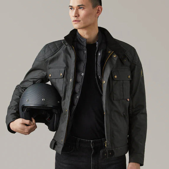 Belstaff Brooklands Waxed Cotton Jacket Black (Image 3) - ThrottleChimp