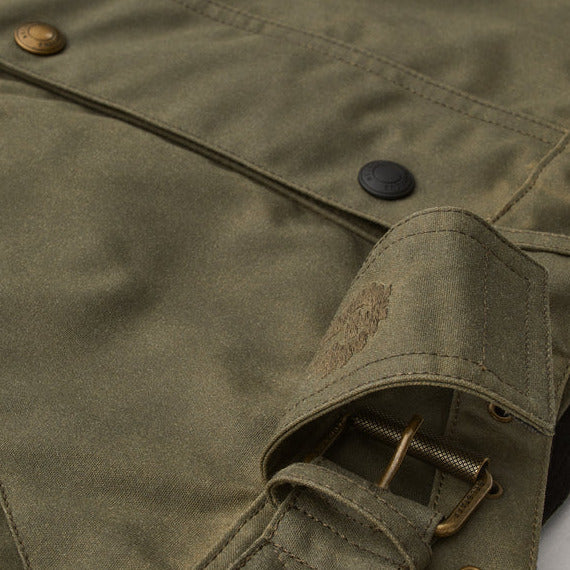 Belstaff Brooklands Waxed Cotton Jacket Olive (Image 6) - ThrottleChimp