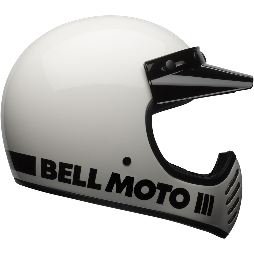 Bell Moto 3 Full Face Helmet Classic White - ThrottleChimp