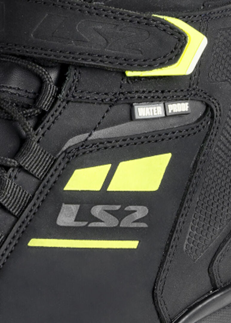 LS2 Garra Waterproof Short Boots Black / Hi-Viz Yellow