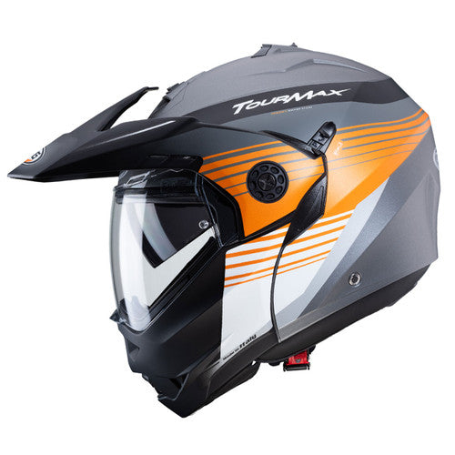 Caberg Tourmax Titan Flip-Up Helmet Matt Gun / Orange / White (Image 2) - ThrottleChimp