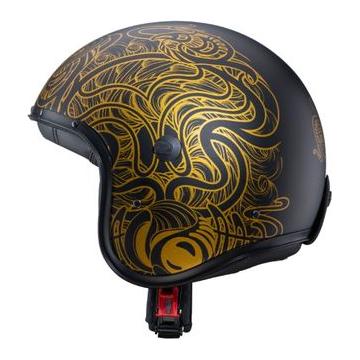 Caberg Freeride Maori Open Face Helmet Matt Black / Gold (Image 2) - ThrottleChimp