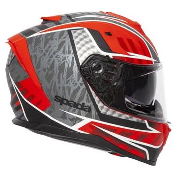 Spada SP1 Raptor Full Face Helmet Matt Red / Grey FREE 1 YEAR Returns, FREE UK Delivery | ThrottleChimp