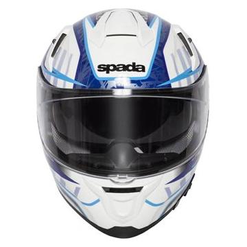 Spada SP1 Raptor Full Face Helmet White / Blue FREE 1 YEAR Returns, FREE UK Delivery | ThrottleChimp