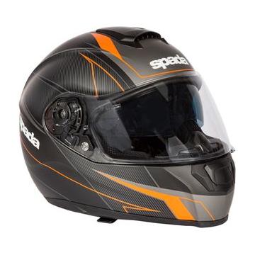 Spada SP16 Linear Full Face Helmet Matt Black / Orange / Silver FREE 1 YEAR Returns, FREE UK Delivery | ThrottleChimp