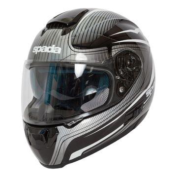 Spada SP16 Monarch Full Face Helmet Black / Silver / White - ThrottleChimp