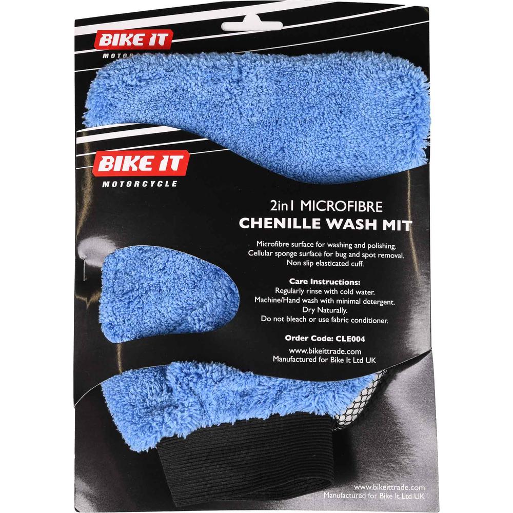 Bike It BikeTek 2-IN-1 Microfibre & Sponge Wash Mit FREE 1 YEAR Returns, FREE UK Delivery | ThrottleChimp