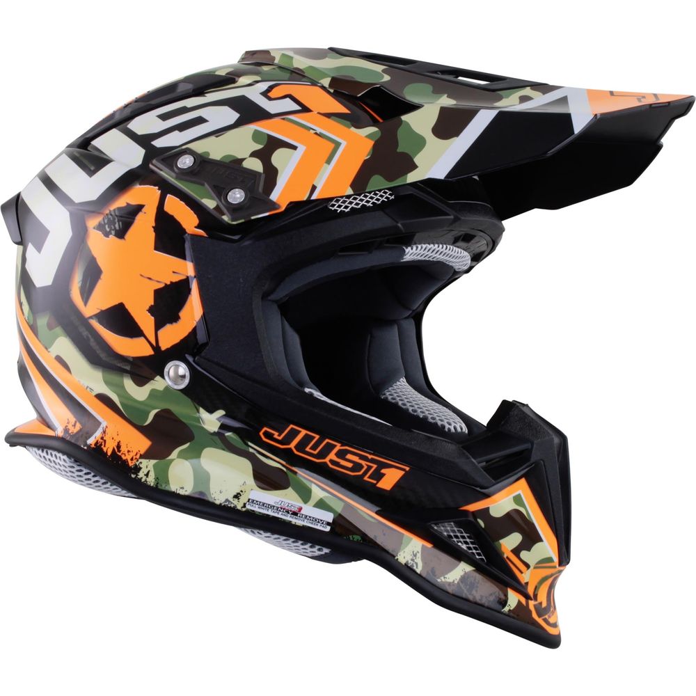 Just1 J12 Carbon MX Helmet Kombat Orange - ThrottleChimp