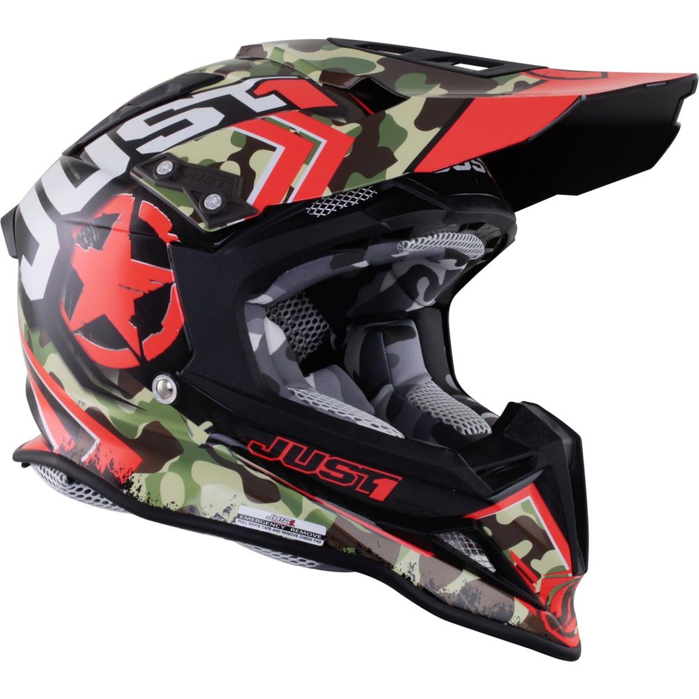 Just1 J12 Carbon MX Helmet Kombat Red - ThrottleChimp