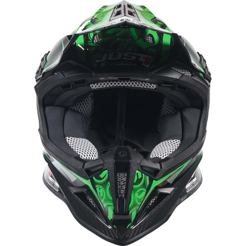 Just1 J12 Carbon MX Helmet Mister X Carbon Green - ThrottleChimp