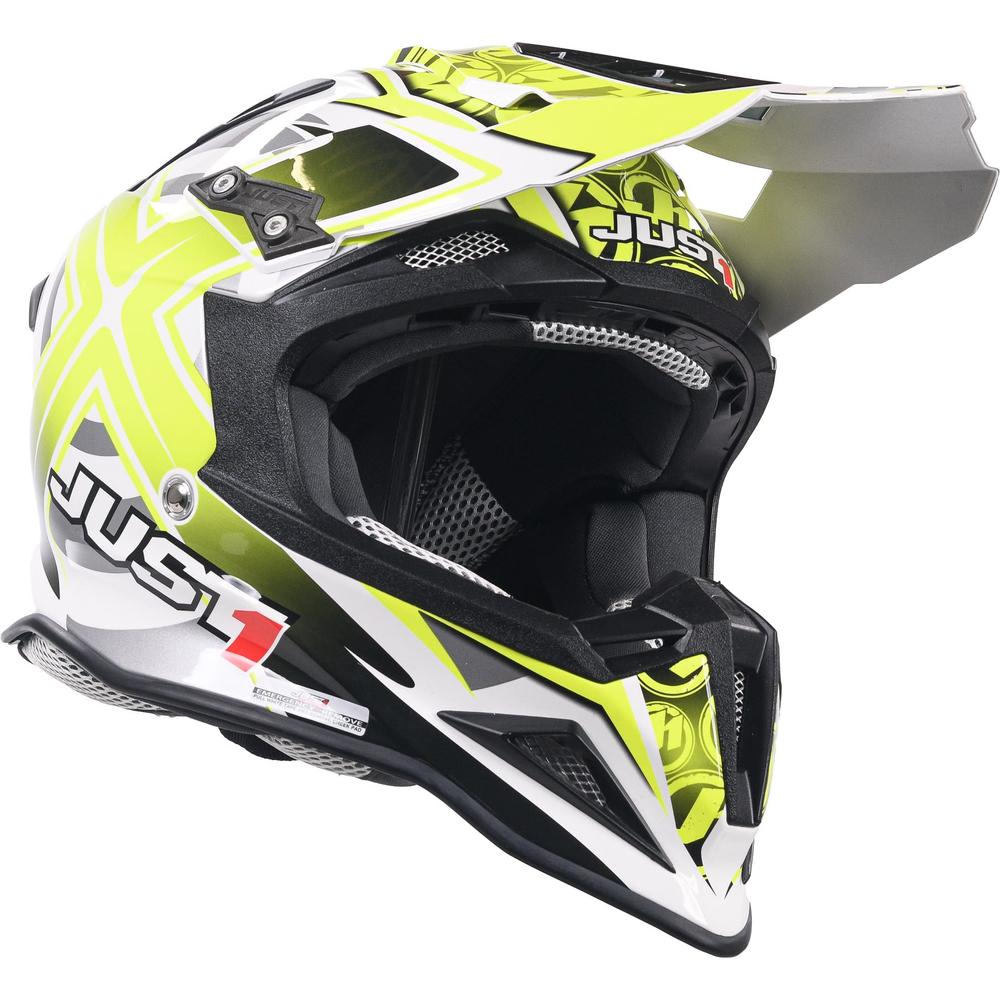 Just1 J12 Carbon MX Helmet Mister X Yellow (Image 2) - ThrottleChimp