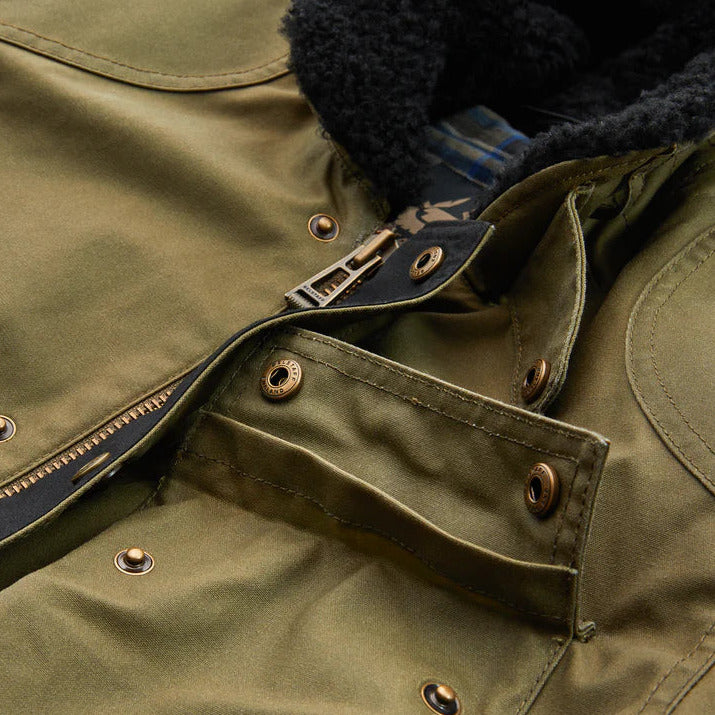 Belstaff Convoy Waxed Cotton Jacket Olive FREE 1 YEAR Returns, FREE UK Delivery | ThrottleChimp