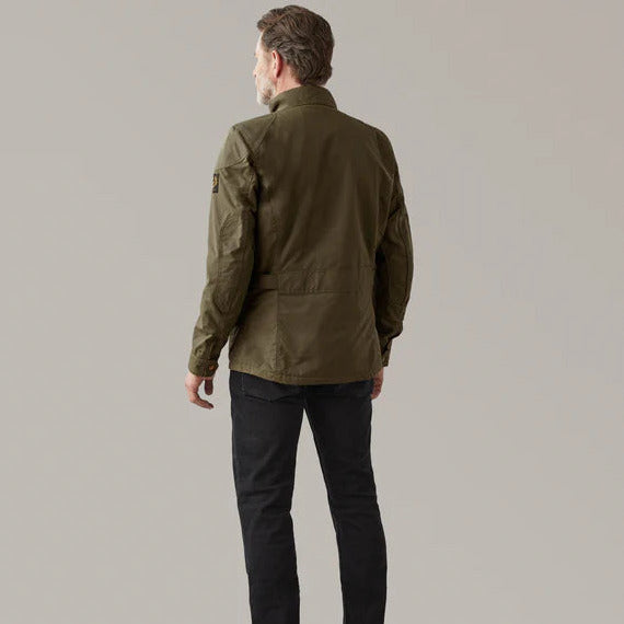 Belstaff Crosby Technical Waxed Cotton Jacket Forest Green (Image 4) - ThrottleChimp