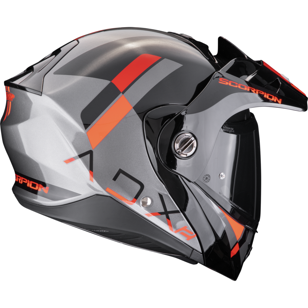 Scorpion ADX-2 Galane Flip-Up Helmet Silver / Black / Red (Image 3) - ThrottleChimp