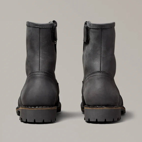 Belstaff Duration Short Leather Boots Black (Image 4) - ThrottleChimp