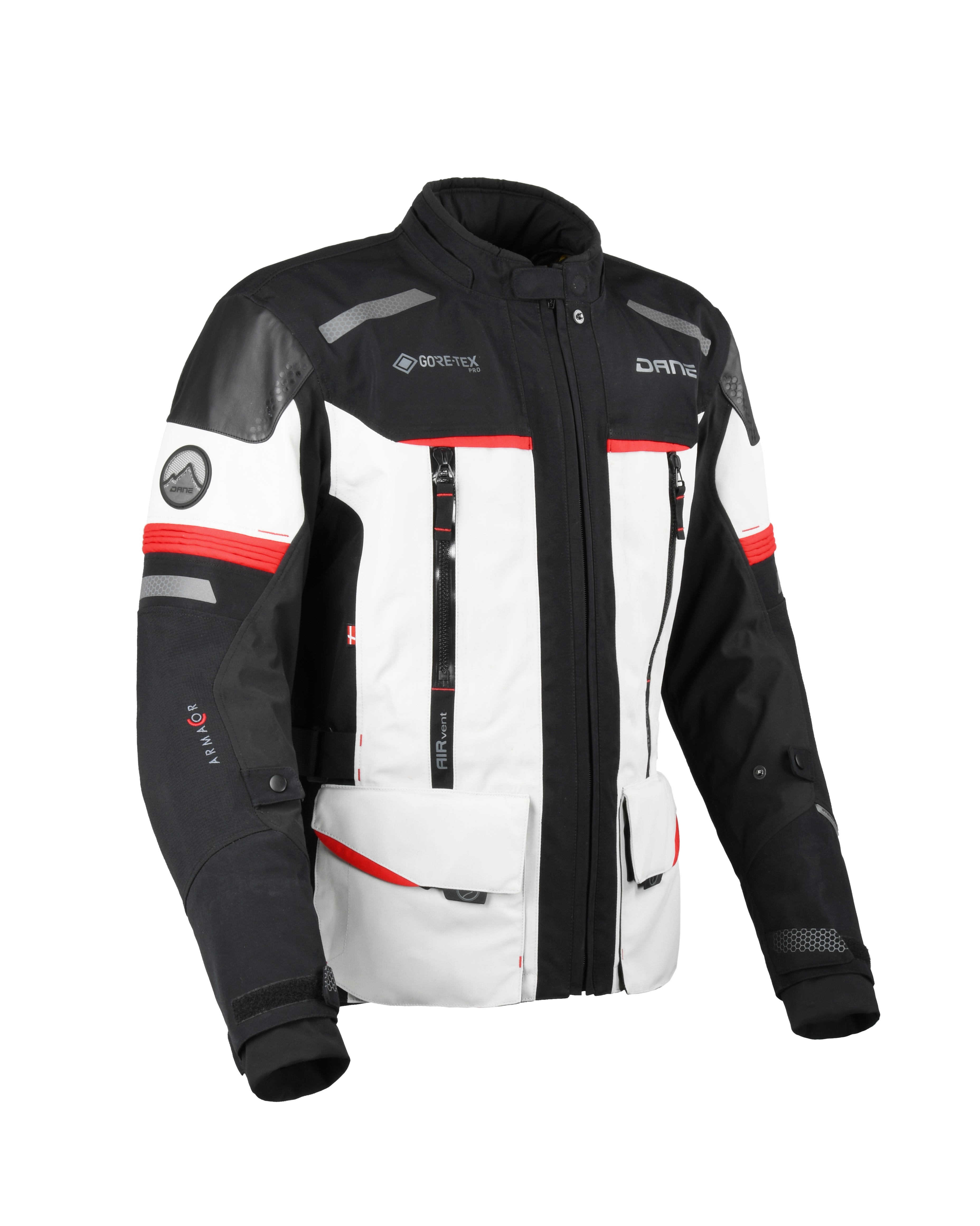 Dane Bornholm Gore-Tex Pro Jacket Grey / Red FREE 1 YEAR Returns, FREE UK Delivery | ThrottleChimp