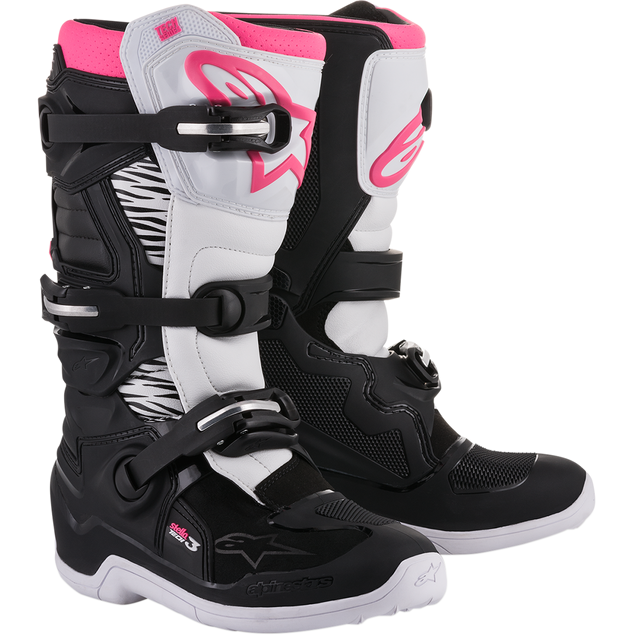 Alpinestars Stella Tech 3 Off-Road Boots Black / White / Pink FREE 1 YEAR Returns, FREE UK Delivery | ThrottleChimp