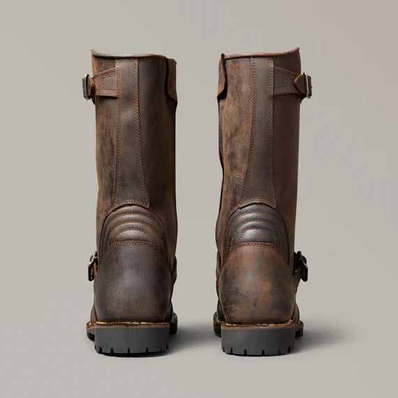 Belstaff Endurance Leather Boots Black / Brown (Image 4) - ThrottleChimp