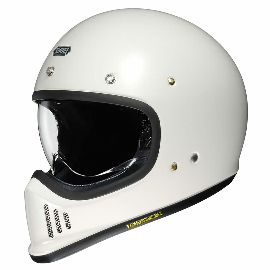 Shoei Ex-Zero Plain Full Face Helmet Off White FREE 1 YEAR Returns, FREE UK Delivery | ThrottleChimp