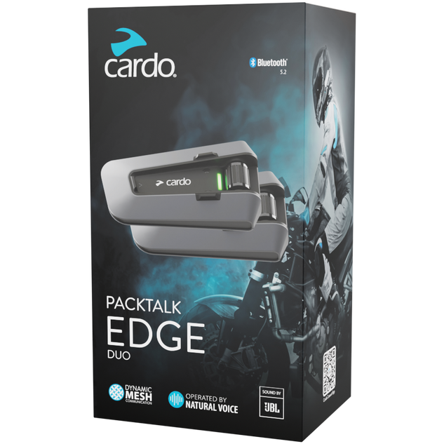 Cardo Packtalk Edge Duo Bluetooth Intercom System Grey / Black - ThrottleChimp