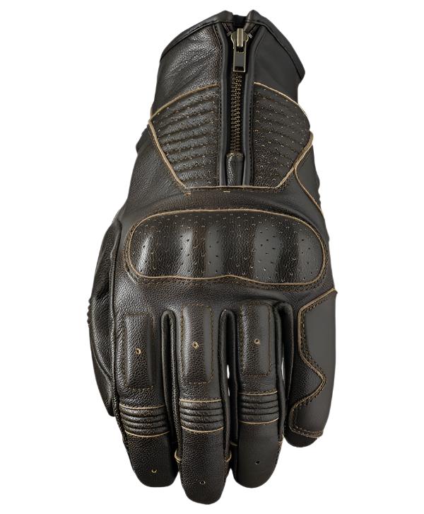 Five Kansas Leather Gloves Brown FREE 1 YEAR Returns, FREE UK Delivery | ThrottleChimp