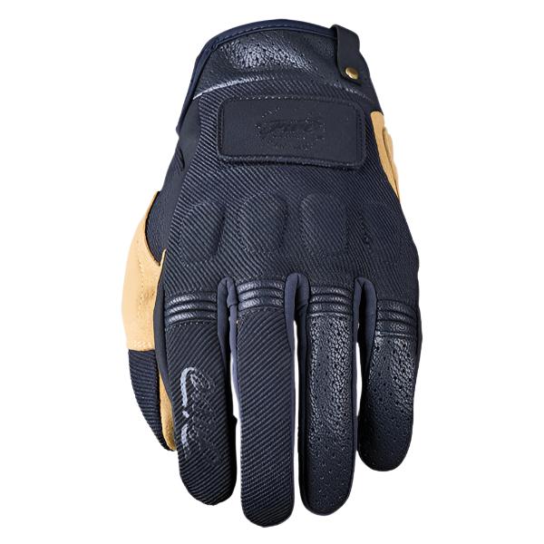 Five Scrambler Textile Gloves Black / Tan FREE 1 YEAR Returns, FREE UK Delivery | ThrottleChimp