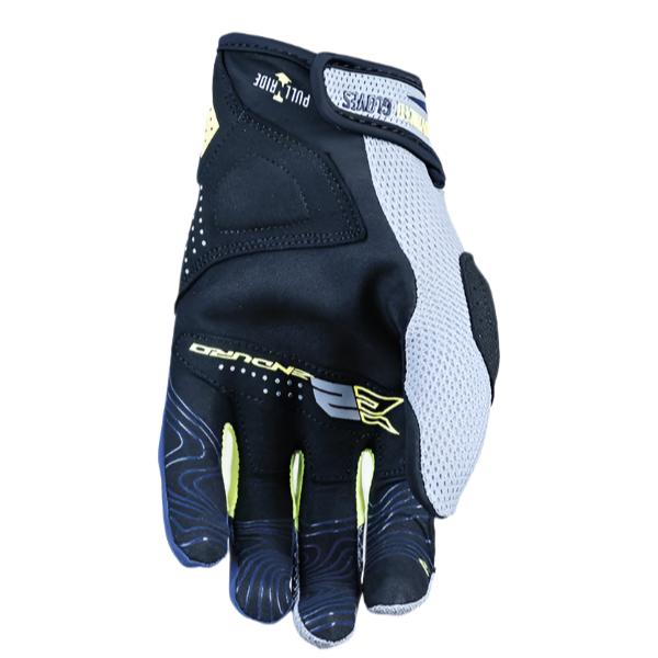 Five E2 Textile Gloves Grey / Fluo Yellow FREE 1 YEAR Returns, FREE UK Delivery | ThrottleChimp