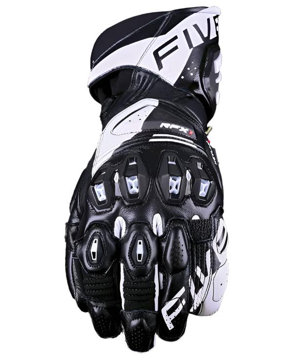 Five RFX1 Evo Leather Gloves Black / White FREE 1 YEAR Returns, FREE UK Delivery | ThrottleChimp