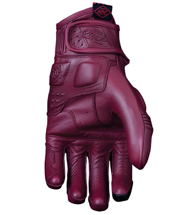 Five Kansas Ladies Leather Gloves Burgundy FREE 1 YEAR Returns, FREE UK Delivery | ThrottleChimp