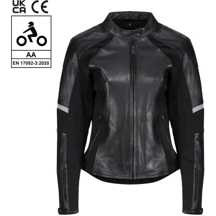 MotoGirl Fiona Ladies Leather Jacket Black FREE 1 YEAR Returns, FREE UK Delivery | ThrottleChimp