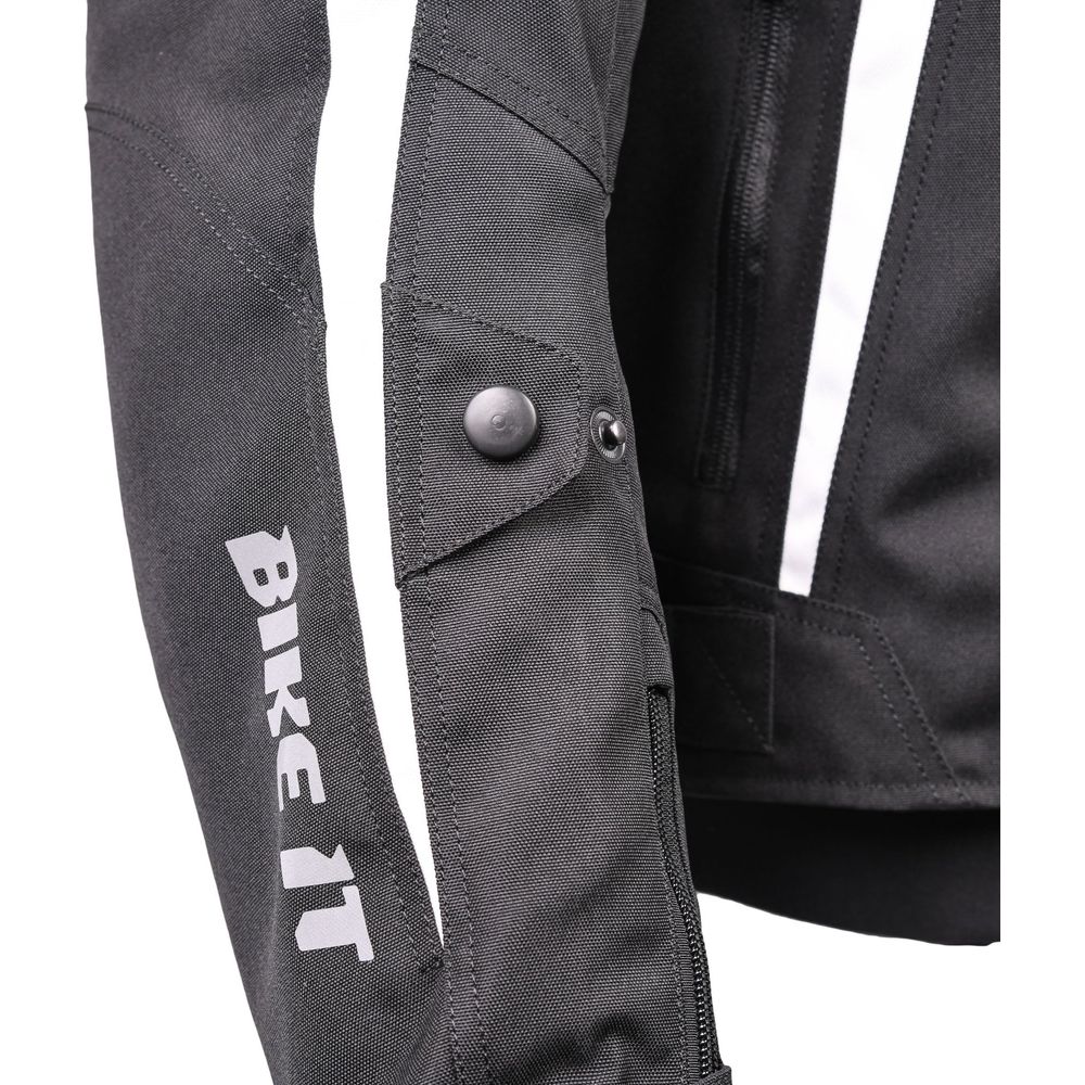 Bike It Flux Sports Motorcycle Jacket Black / White (Image 12) - ThrottleChimp