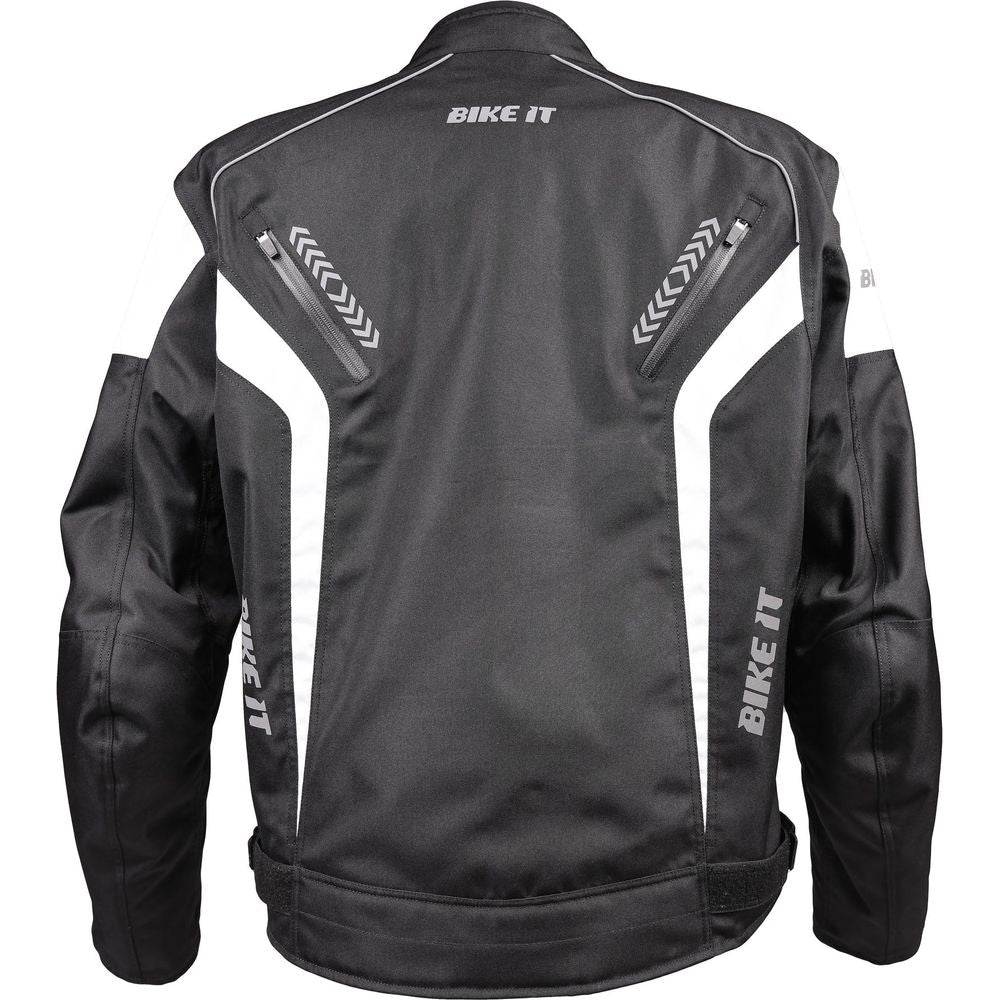 Bike It Flux Sports Motorcycle Jacket Black / White (Image 4) - ThrottleChimp