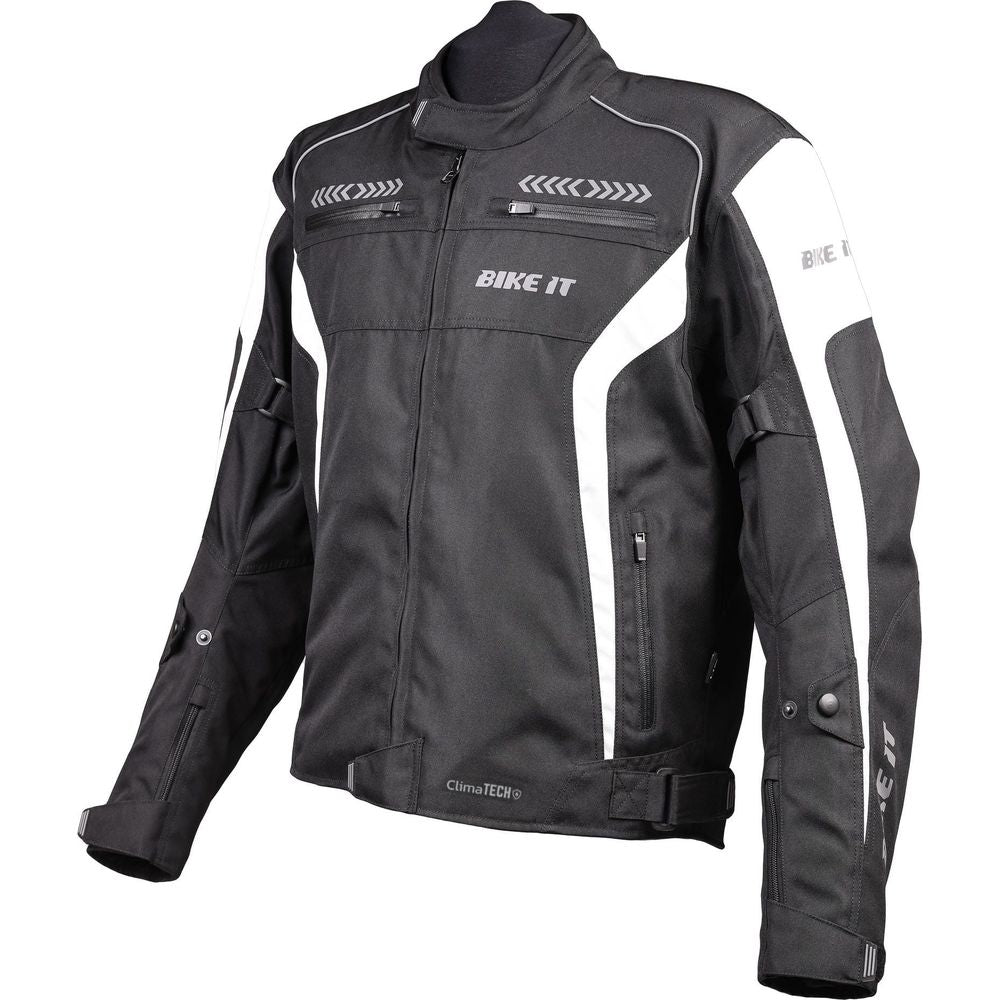 Bike It Flux Sports Motorcycle Jacket Black / White (Image 3) - ThrottleChimp