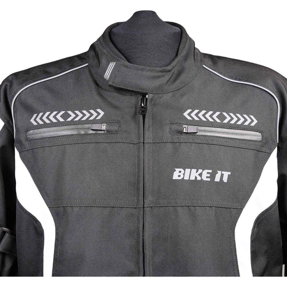 Bike It Flux Sports Motorcycle Jacket Black / White (Image 5) - ThrottleChimp