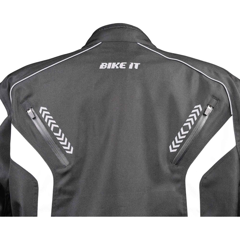 Bike It Flux Sports Motorcycle Jacket Black / White (Image 6) - ThrottleChimp