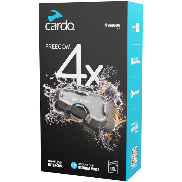 Cardo Freecom 4X Single Bluetooth Intercom System Black - ThrottleChimp