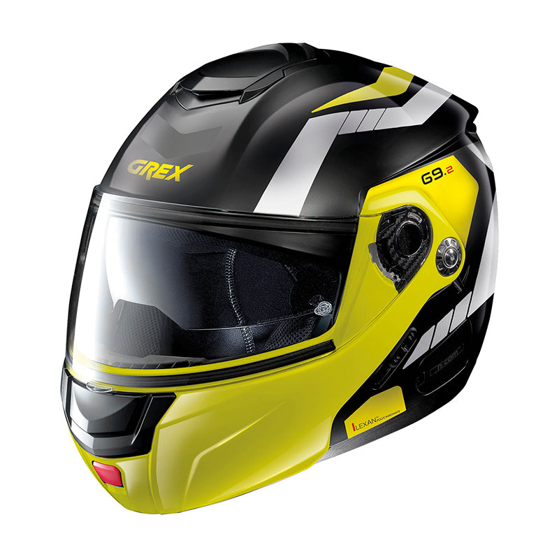 Grex G9.2 Steadfast N-Com Modular Flip-Up Helmet Metal Black / Yellow - ThrottleChimp