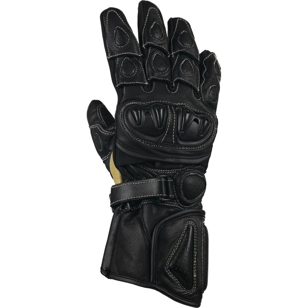 Bike It Ultimate Track UTG Leather Gloves Black - ThrottleChimp