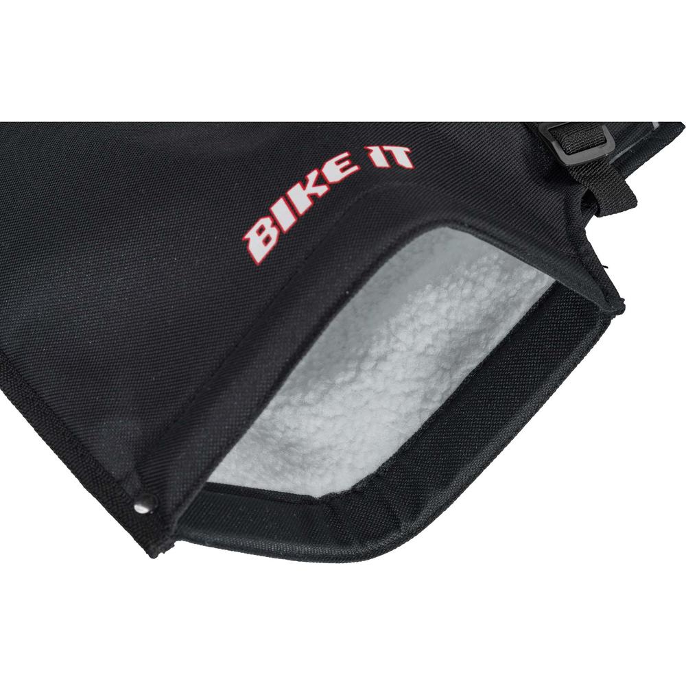 Bike It Polyester Fleece Lining Bar Muffs Black (Image 2) - ThrottleChimp