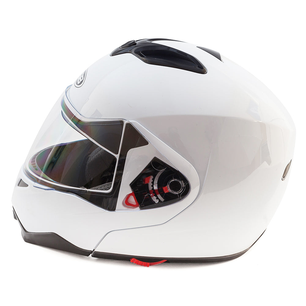 GSB G-339 Flip-Up Helmet Gloss Plain White (Image 4) - ThrottleChimp