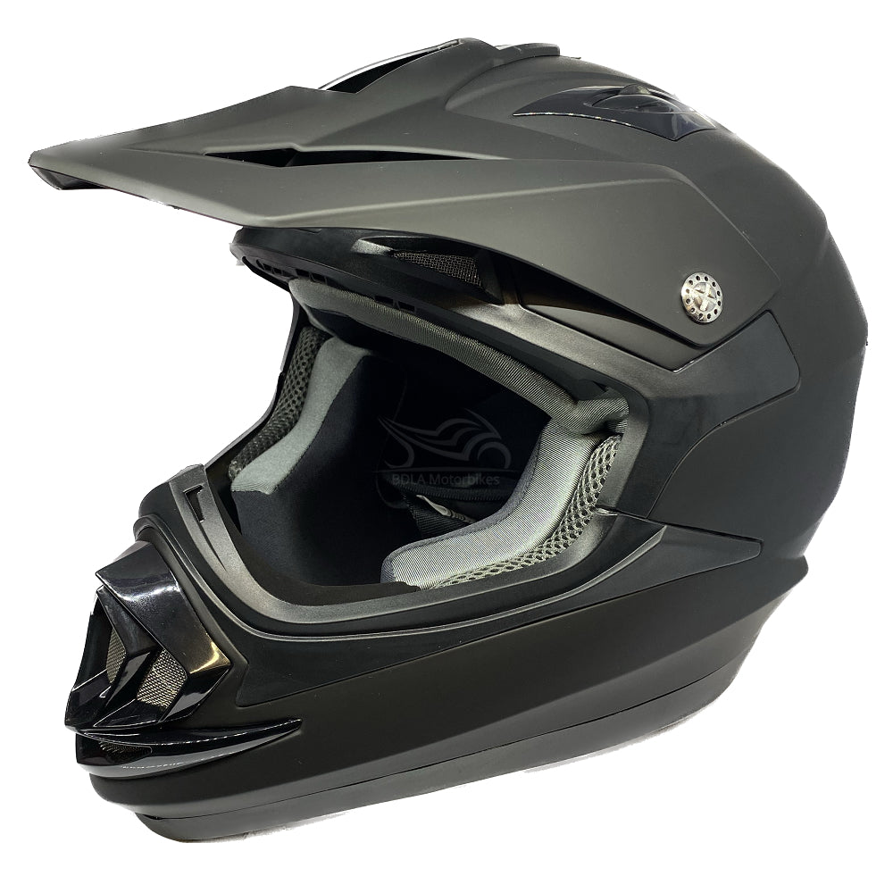 GSB XP-14B MX Off-Road Helmet Matt Plain Black (Image 2) - ThrottleChimp