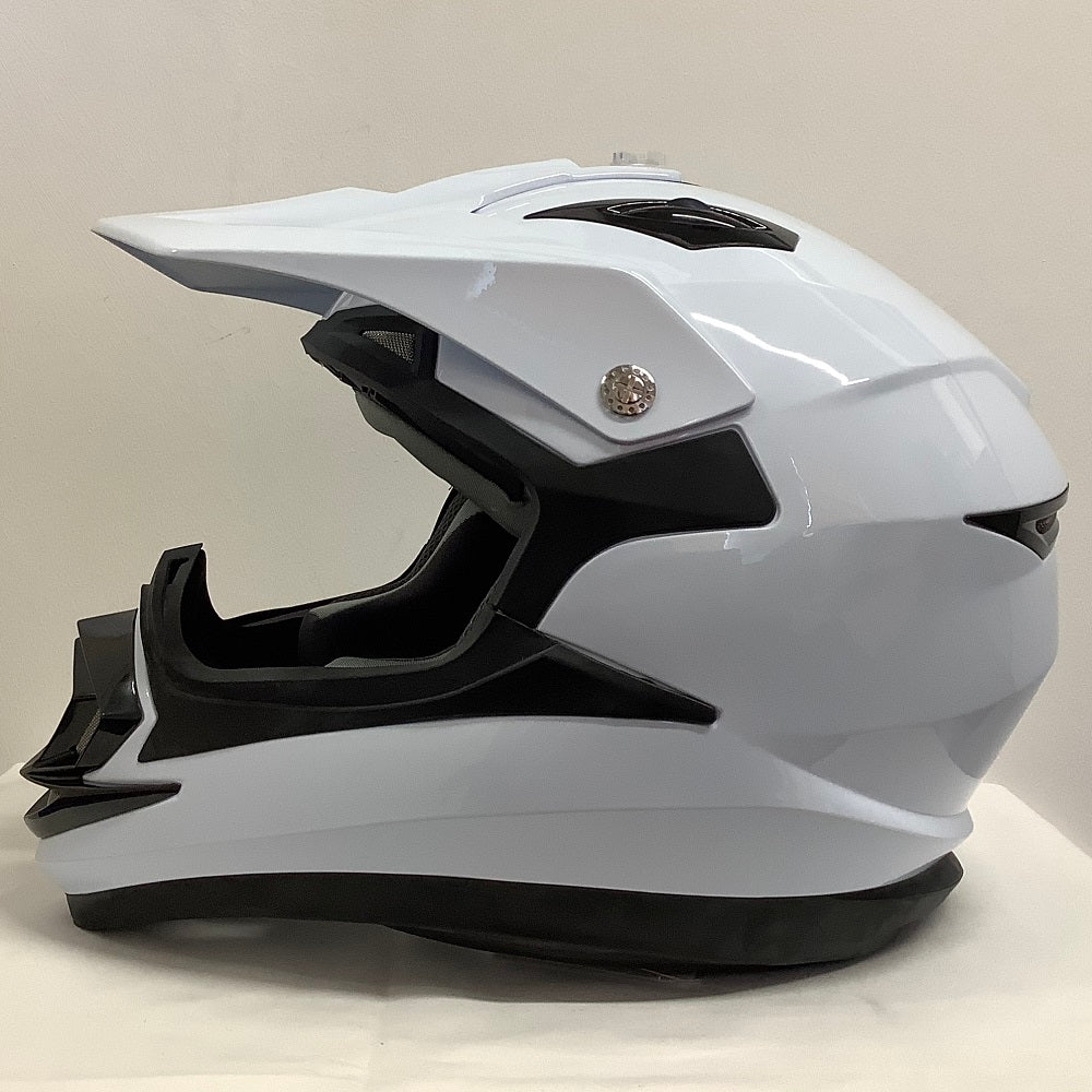 GSB XP-14B MX Off-Road Helmet Gloss Plain White (Image 2) - ThrottleChimp