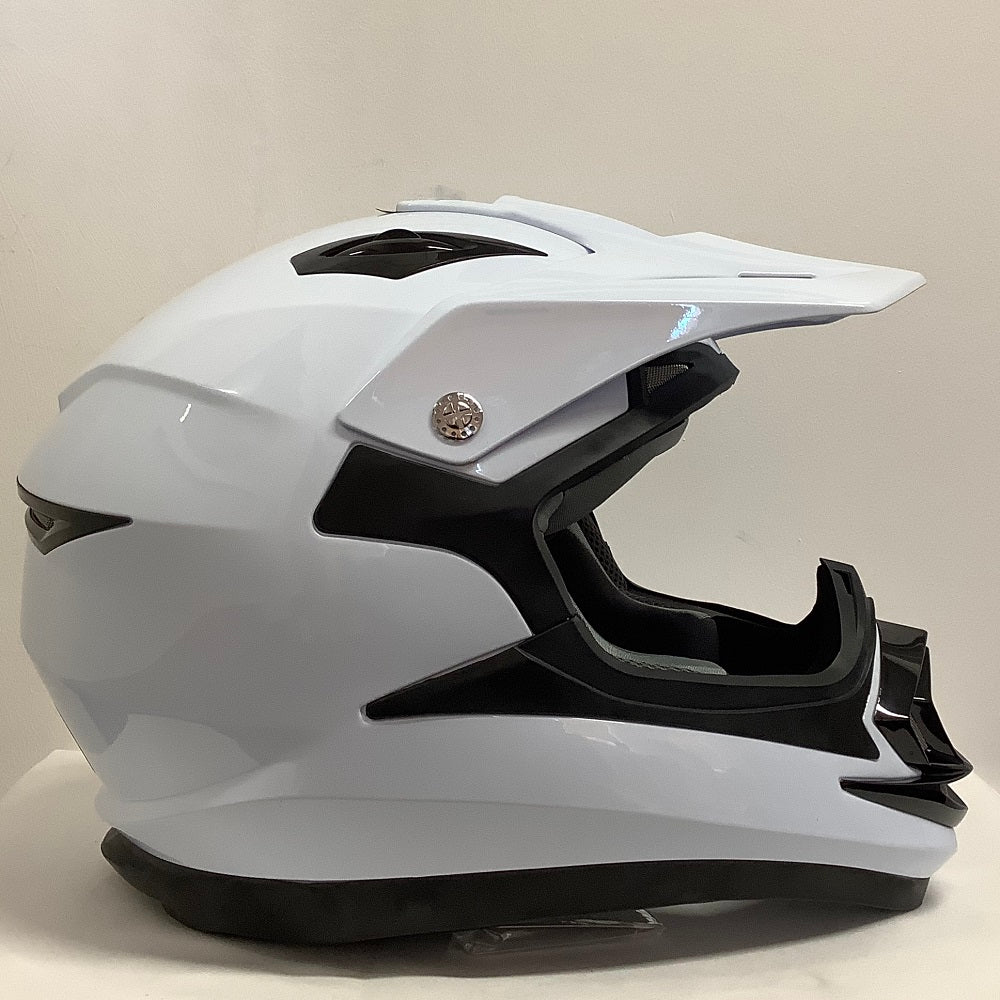 GSB XP-14B MX Off-Road Helmet Gloss Plain White (Image 3) - ThrottleChimp