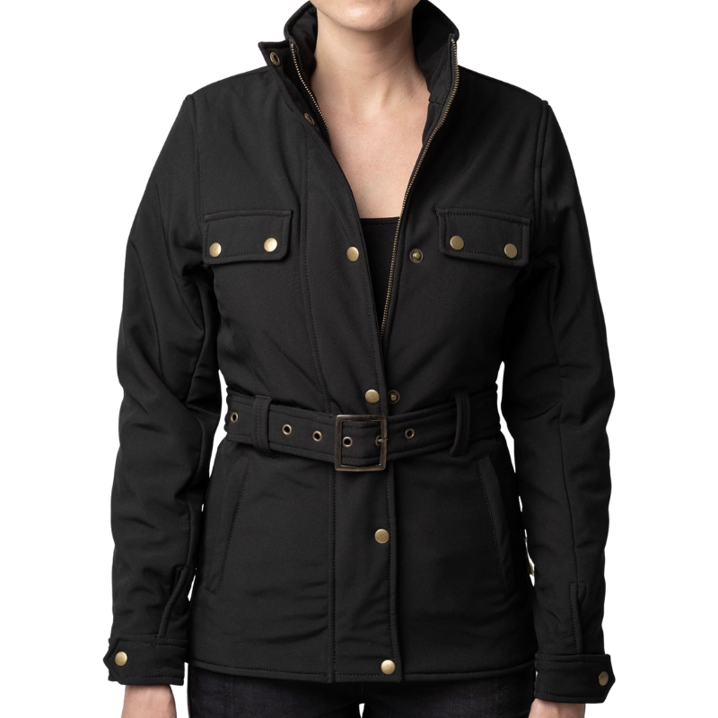 Blackbird British Trench Ladies Textile Jacket Black FREE 1 YEAR Returns, FREE UK Delivery | ThrottleChimp