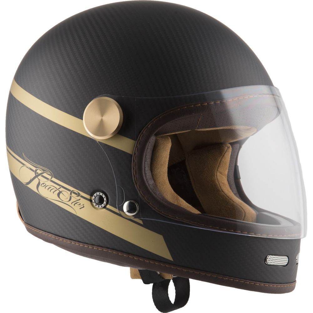 ByCity Roadster Carbon 2 Gold Strike R22.06 Full Face Helmet Black - ThrottleChimp