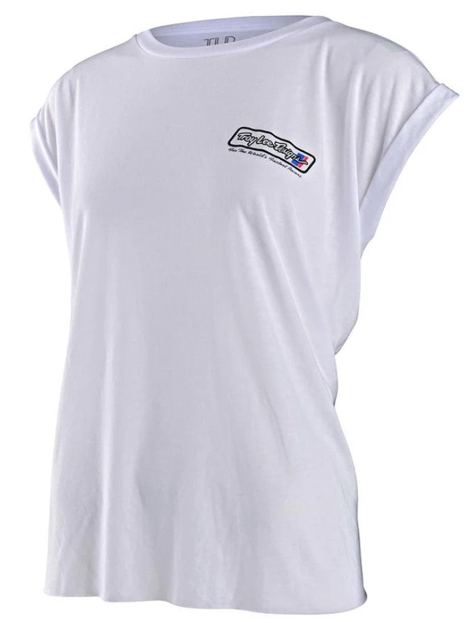 Troy Lee Designs Go Faster Ladies Short Sleeves T-Shirt White FREE 1 YEAR Returns, FREE UK Delivery | ThrottleChimp