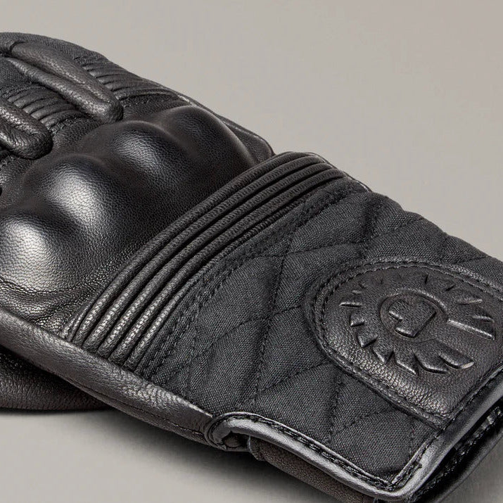 Belstaff Hampstead Leather / Textile Gloves Black / Black (Image 6) - ThrottleChimp