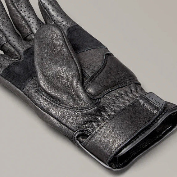 Belstaff Hampstead Leather / Textile Gloves Black / Black (Image 4) - ThrottleChimp