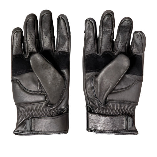 Belstaff Hampstead Leather / Textile Gloves Black / Forest Green (Image 2) - ThrottleChimp